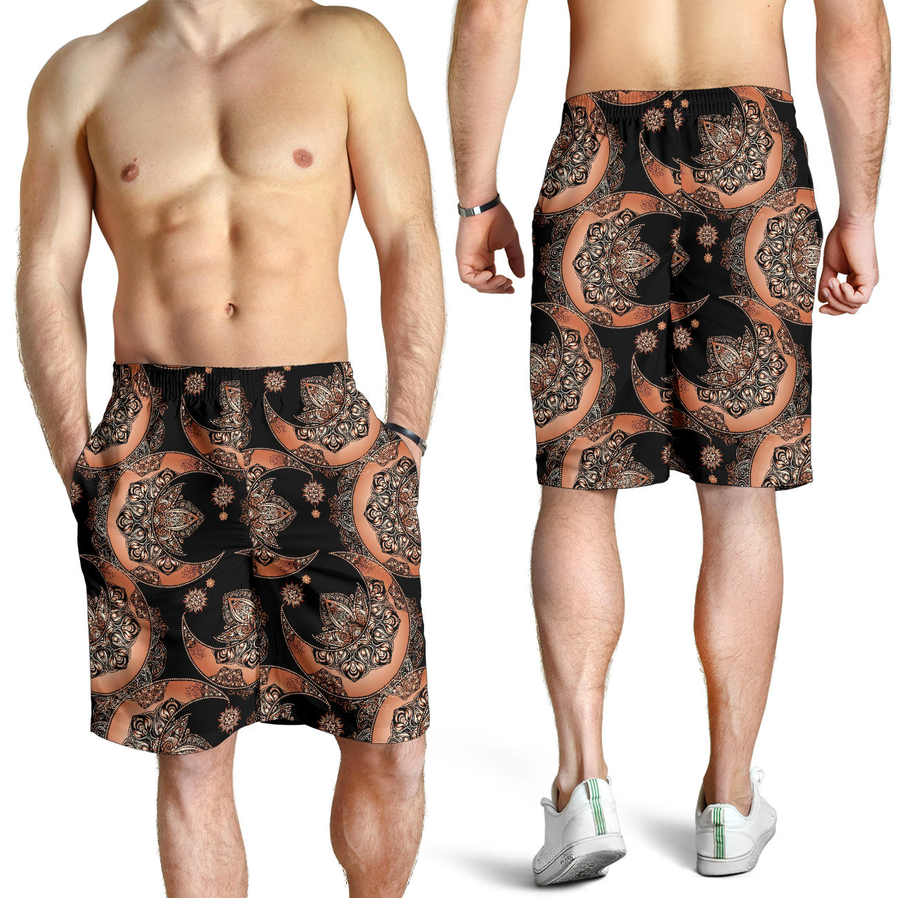 Sun Moon Mandala Mens Shorts