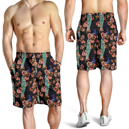 Peacock Pattern Print Design A01 Mens Shorts