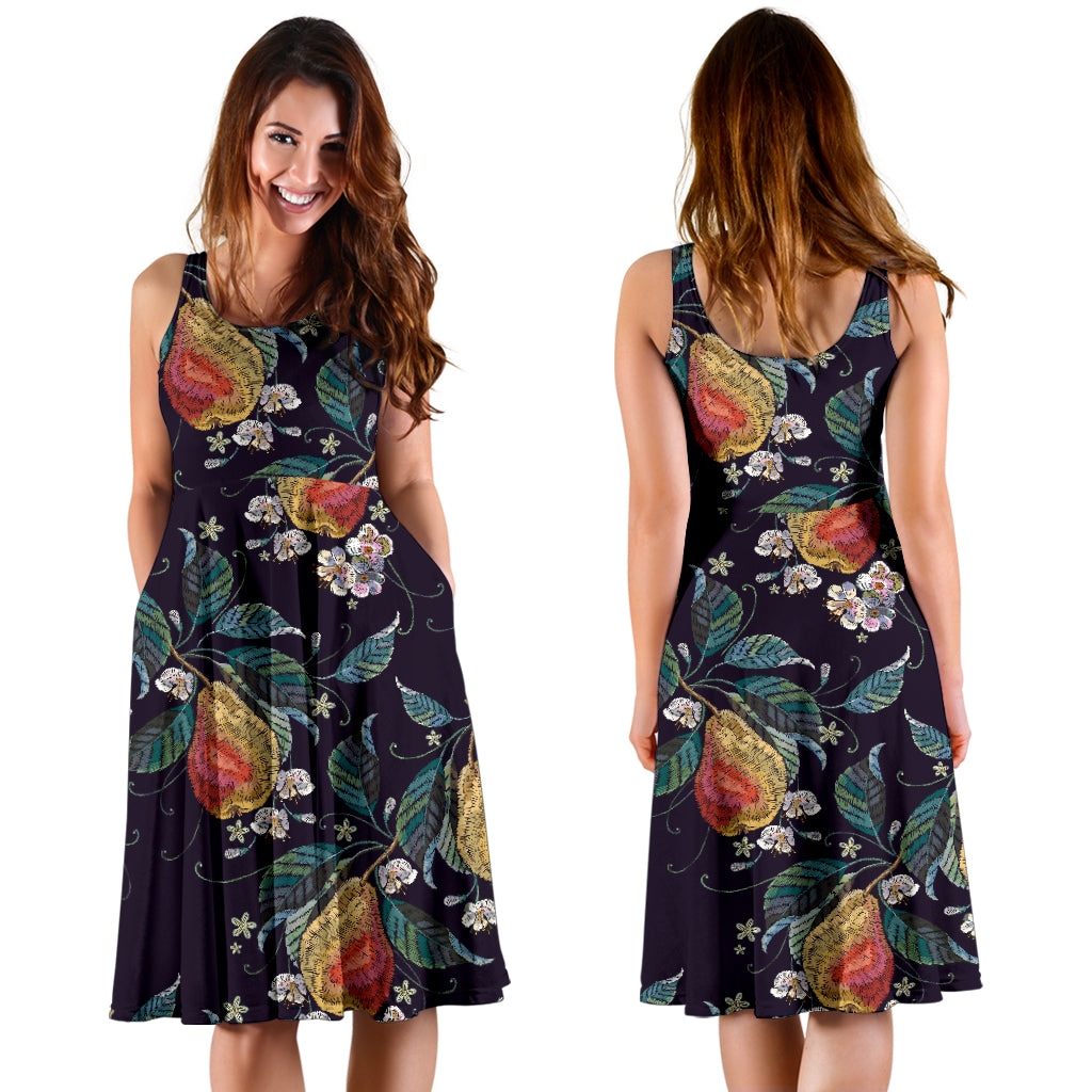 Pear Pattern Print Design PE02 Midi Dress