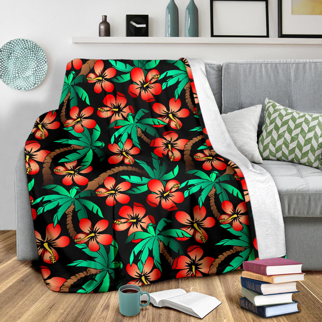 Hawaiian Themed Pattern Print Design H022 Fleece Blanket