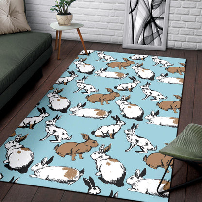 Rabbit Pattern Print Design RB018 Area Rugs