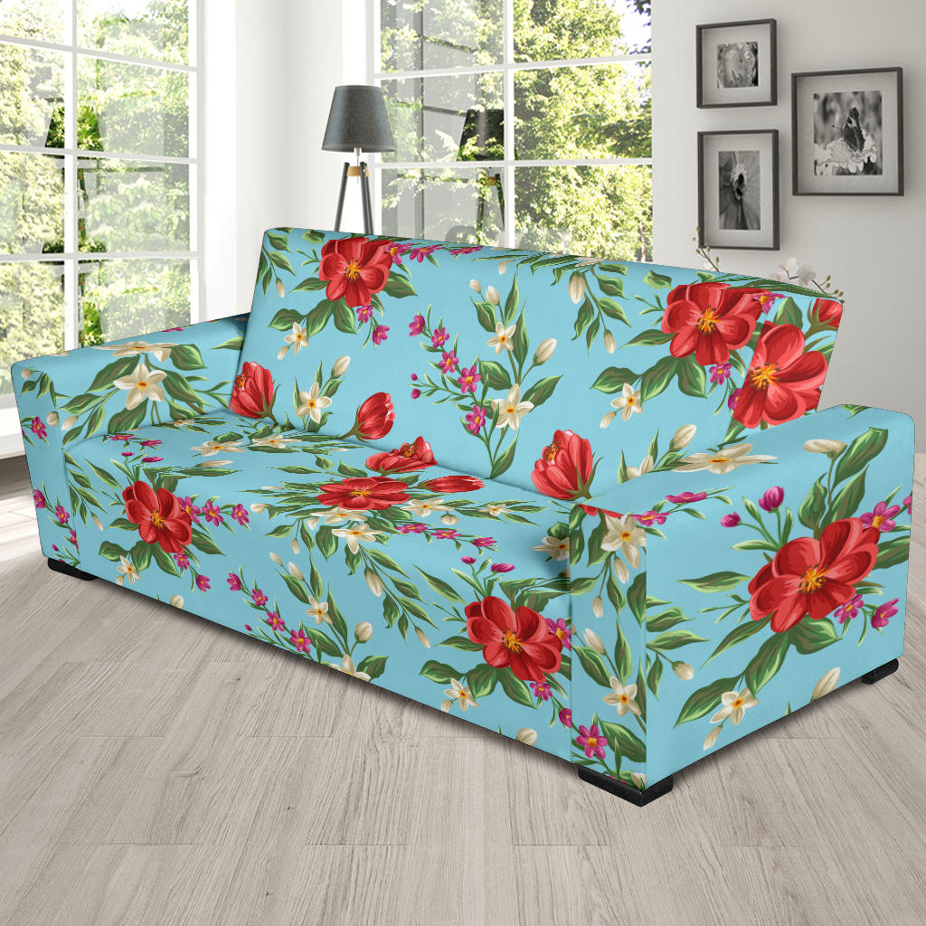 Summer Floral Pattern Print Design SF011 Sofa Slipcover
