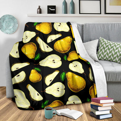 Pear Pattern Print Design PE01 Fleece Blanket