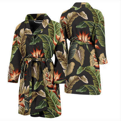 Tropical Flower Pattern Print Design TF014 Men Bathrobe