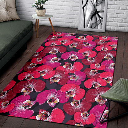 Orchid Red Pattern Print Design OR05 Area Rugs