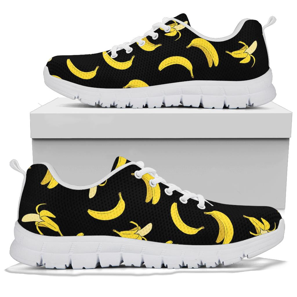 Banana Pattern Print Design BA05 Sneakers White Bottom Shoes