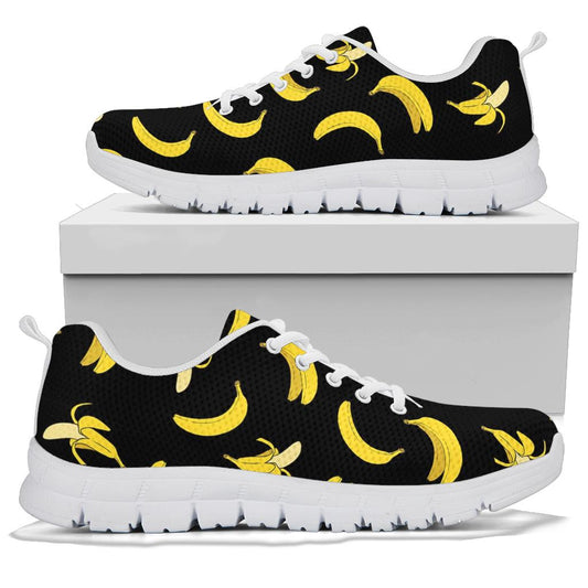 Banana Pattern Print Design BA05 Sneakers White Bottom Shoes