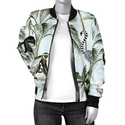 Rainforest Pattern Print Design RF04 Women Bomber Jacket