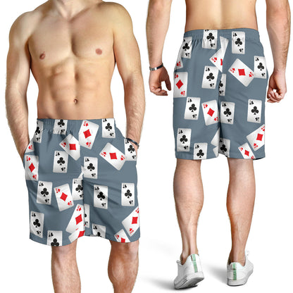 Poker Cards Pattern Print Design A05 Mens Shorts