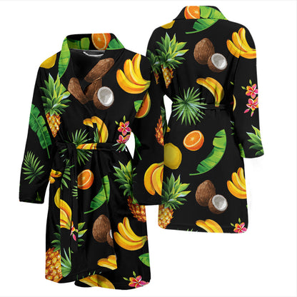 Tropical Fruits Pattern Print Design TF03 Men Bathrobe