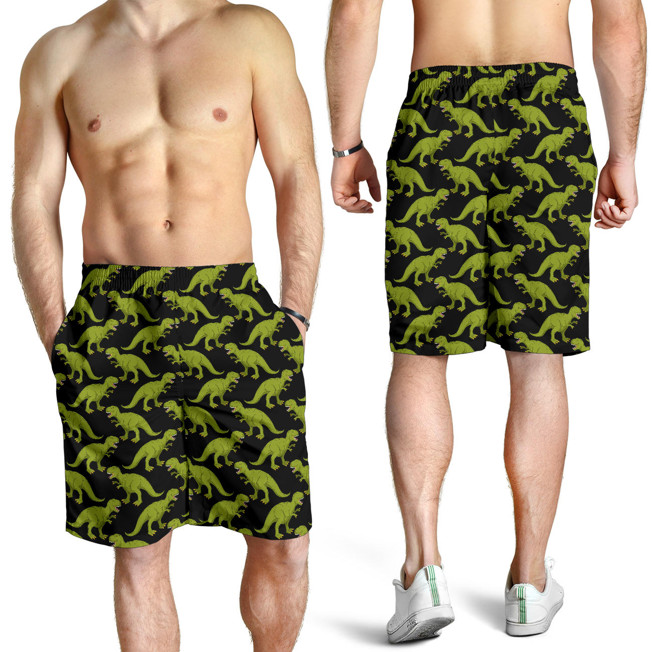 T Rex Pattern Print Design A02 Mens Shorts