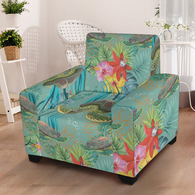 Sea Turtle Pattern Print Design T012 Armchair Slipcover