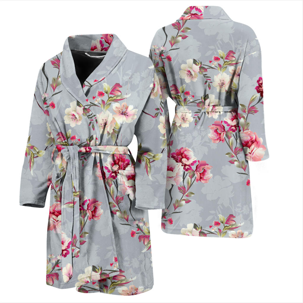Summer Floral Pattern Print Design SF02 Men Bathrobe