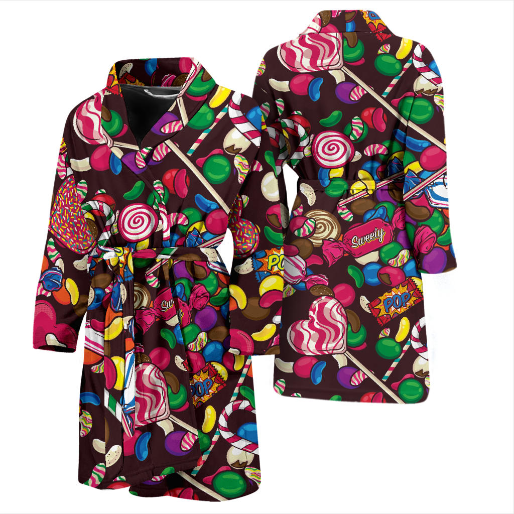 Candy Pattern Print Design CA02 Men Bathrobe