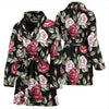 Rose Red Pink Pattern Print Design RO03 Women Bathrobe