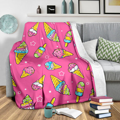 Ice Cream Pattern Print Design IC04 Fleece Blanket