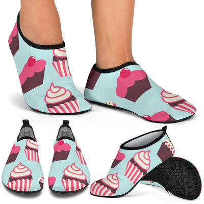 CupCake Print Pattern Aqua Water Shoes