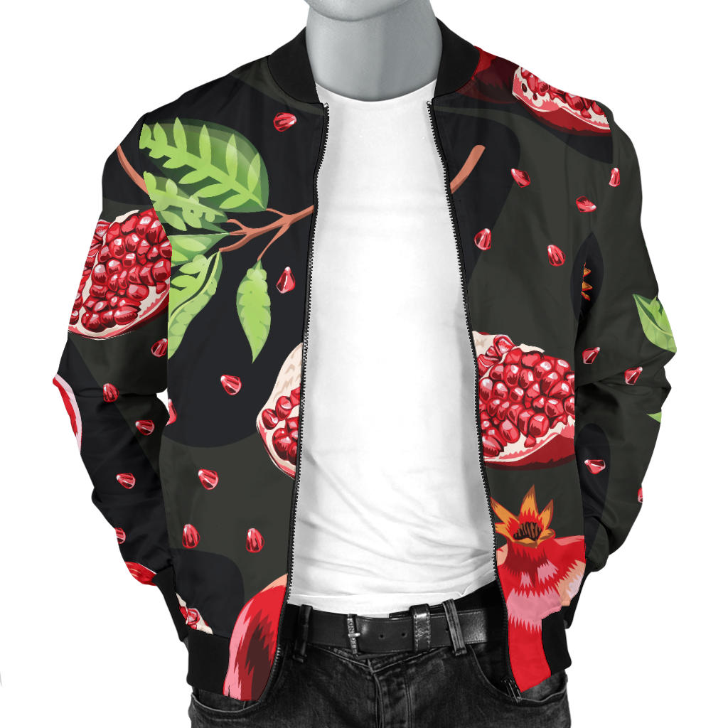 Pomegranate Pattern Print Design PG06 Men Bomber Jacket