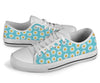 Daisy Pattern Print Design DS03 White Bottom Low Top Shoes