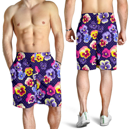 Pansy Pattern Print Design PS04 Mens Shorts