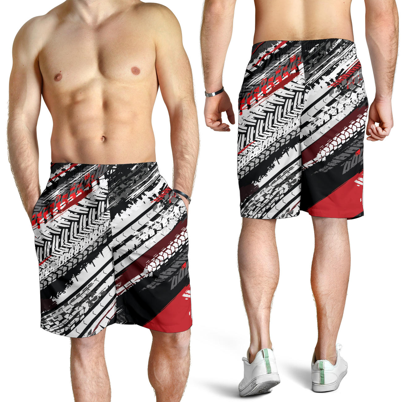 Racing Pattern Print Design A03 Mens Shorts