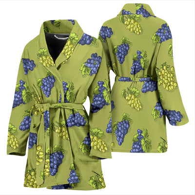 Grape Pattern Print Design GP08 Women Bathrobe