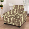 Tiki Brown Symbol Print Armchair Slipcover