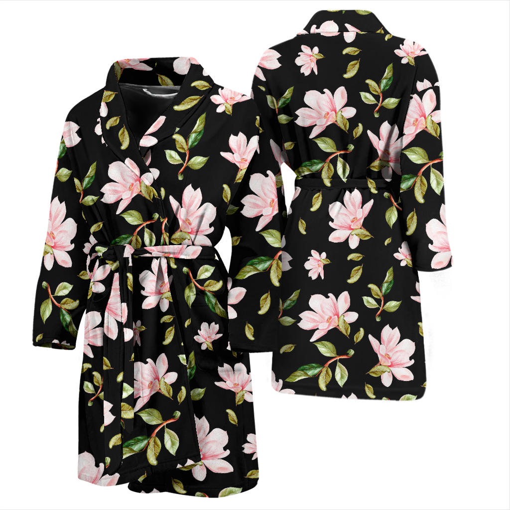 Magnolia Pattern Print Design MAG01 Men Bathrobe