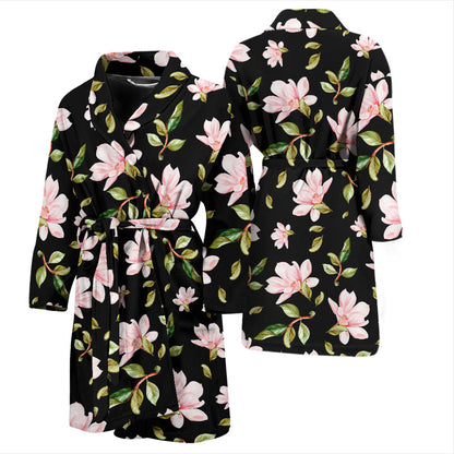 Magnolia Pattern Print Design MAG01 Men Bathrobe