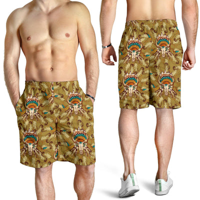 Native Indian Buffalo head Mens Shorts