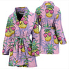 Pineapple Pattern Print Design PP06 Women Bathrobe