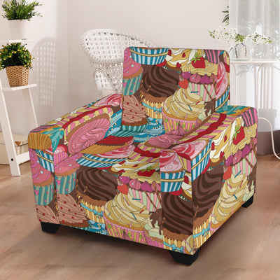 Cupcake Pattern Print Design CP01 Armchair Slipcover