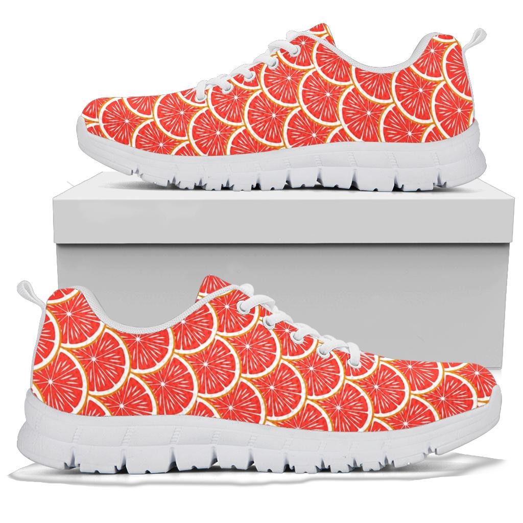 Grapefruit Pattern Print Design GF07 Sneakers White Bottom Shoes