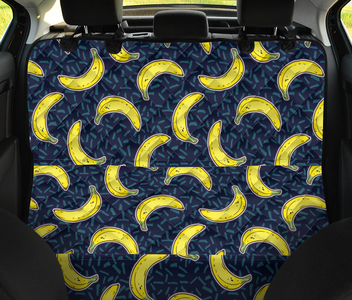 Banana Pattern Print Design BA09 Rear Dog  Seat Cover