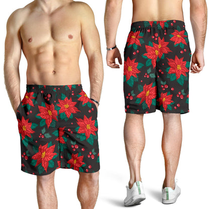 Poinsettia Pattern Print Design POT07 Mens Shorts