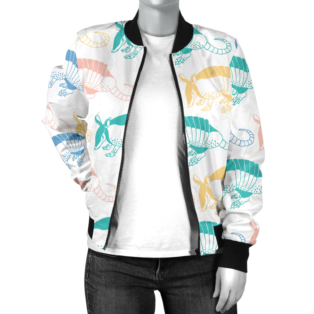Armadillo Pattern Print Design 05 Women's Bomber Jacket