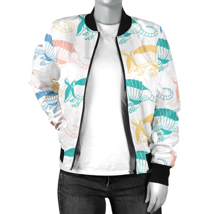 Armadillo Pattern Print Design 05 Women's Bomber Jacket