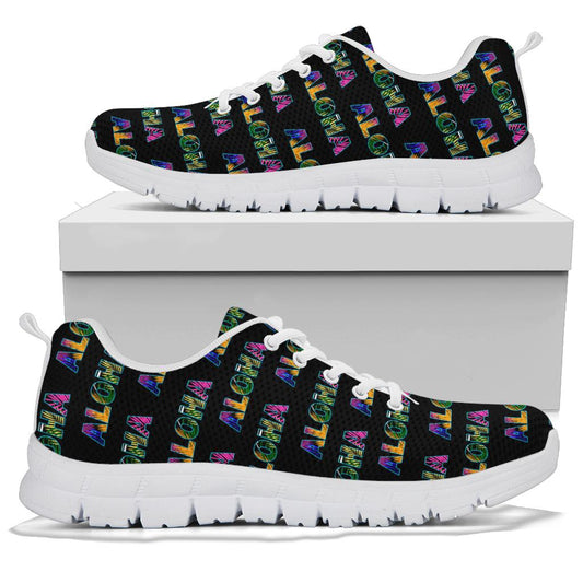 Aloha Hawaii Neon Sneakers White Bottom Shoes