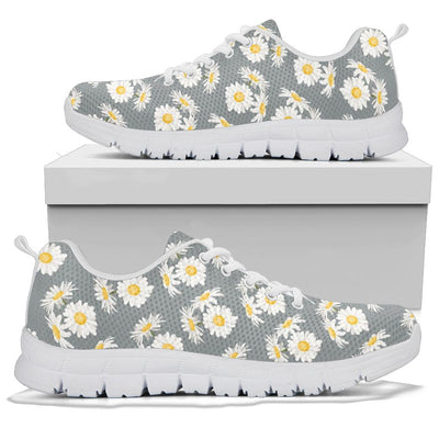 Daisy Pattern Print Design DS09 Sneakers White Bottom Shoes