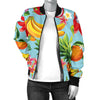 Tropical Fruits Pattern Print Design TF01 Women Bomber Jacket