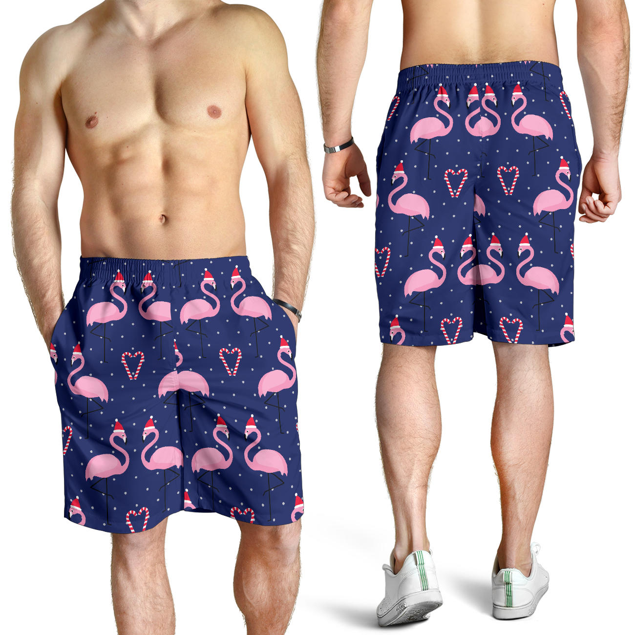 Flamingo Christmas Mens Shorts