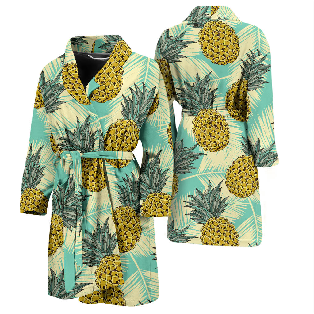 Pineapple Pattern Print Design PP03 Men Bathrobe