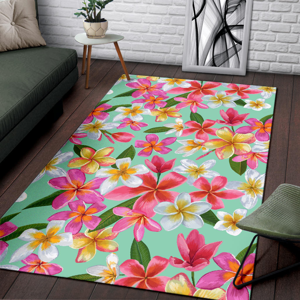 Plumeria Pattern Print Design PM014 Area Rugs