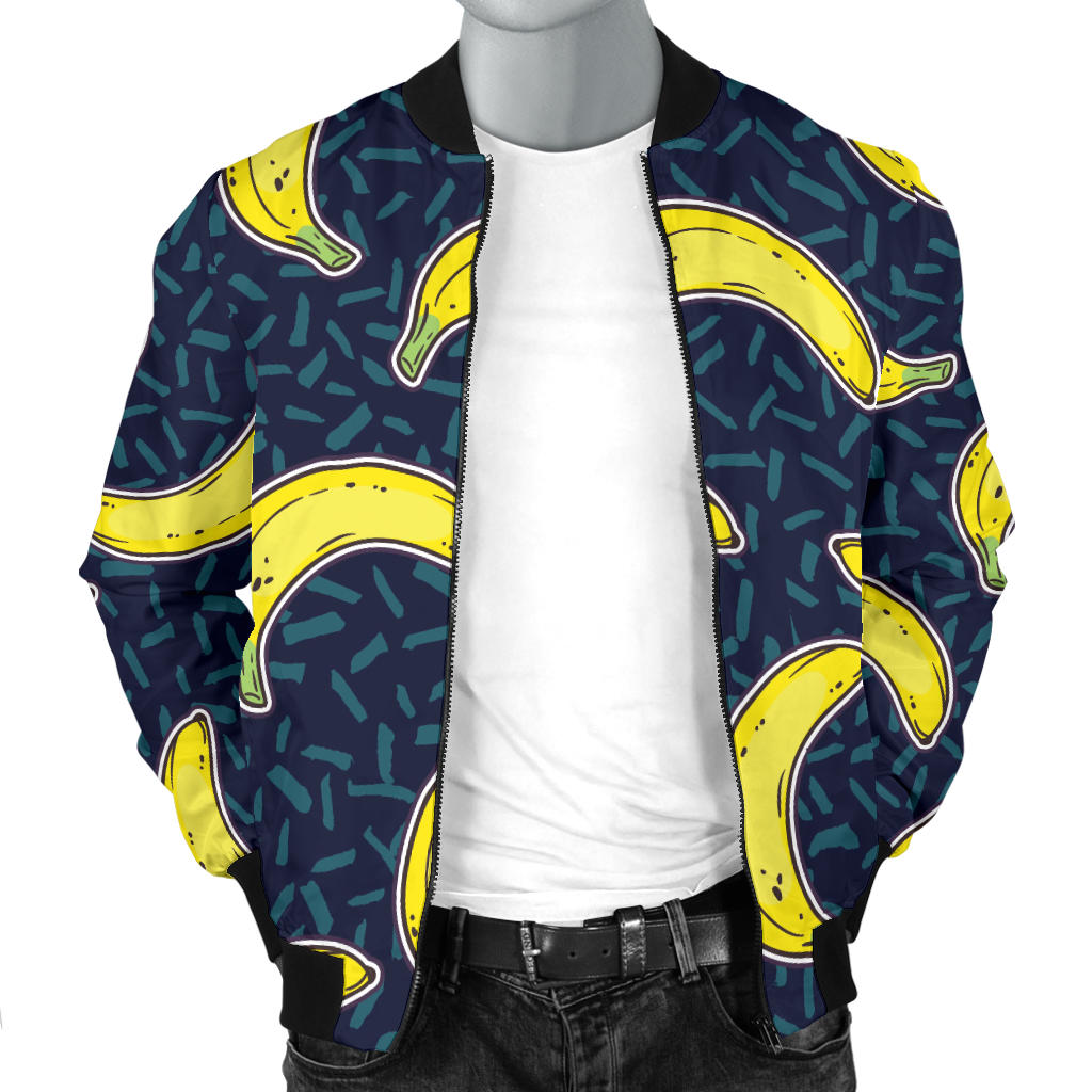 Banana Pattern Print Design BA09 Men Bomber Jacket