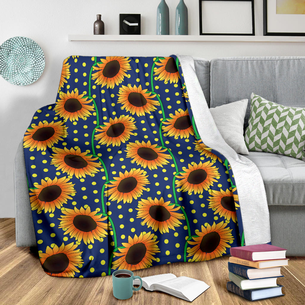 Sunflower Pattern Print Design SF03 Fleece Blanket