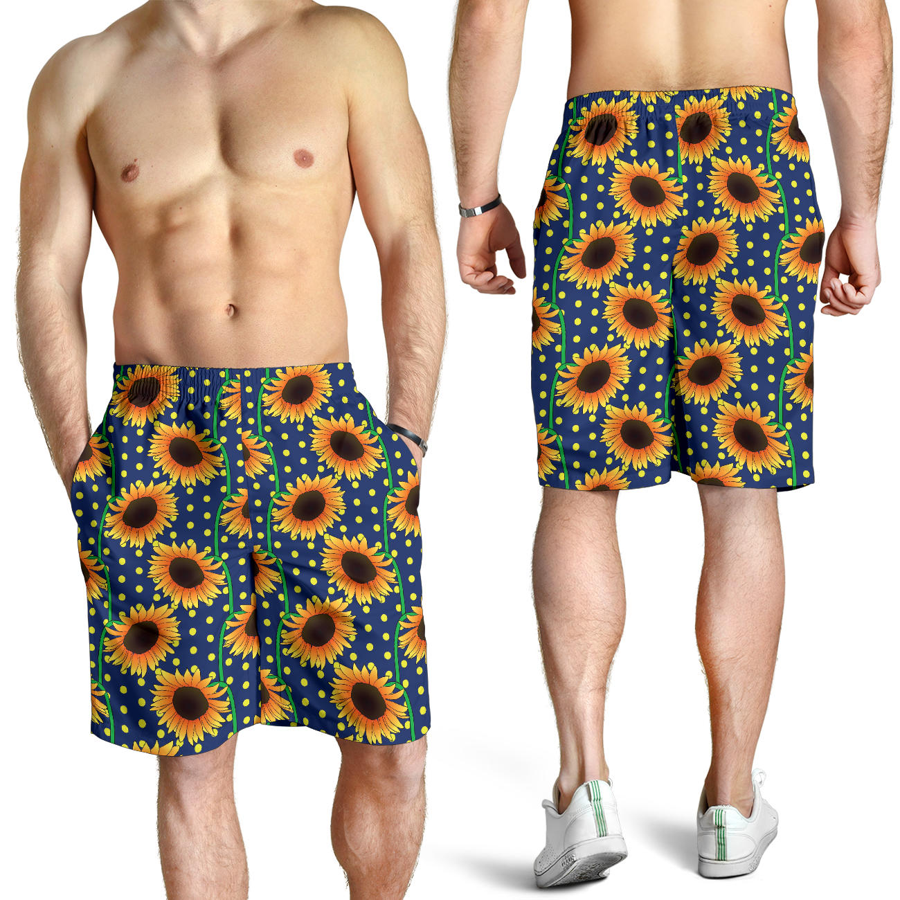 Sunflower Pattern Print Design SF03 Mens Shorts