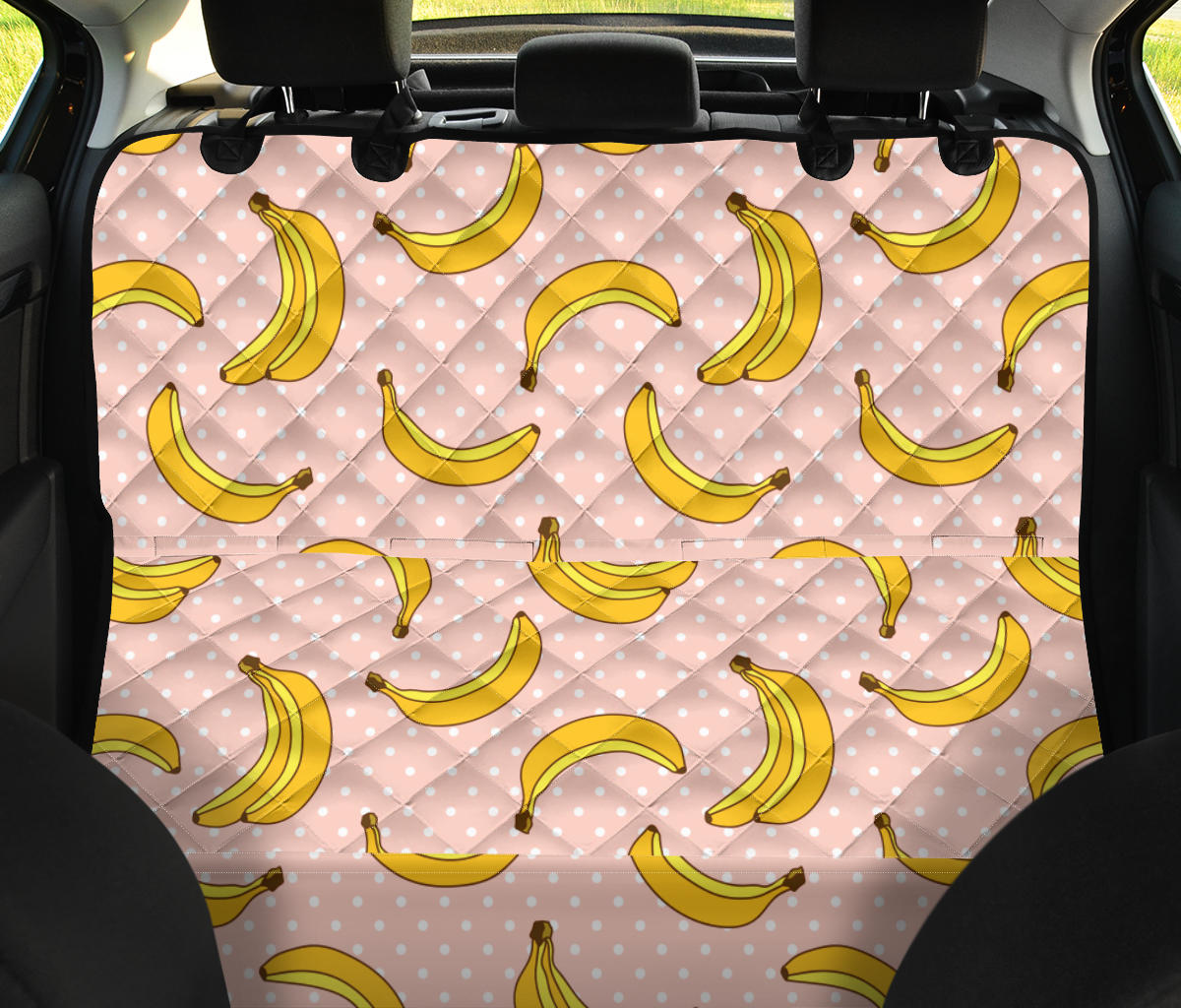 Banana Pattern Print Design BA06 Rear Dog  Seat Cover