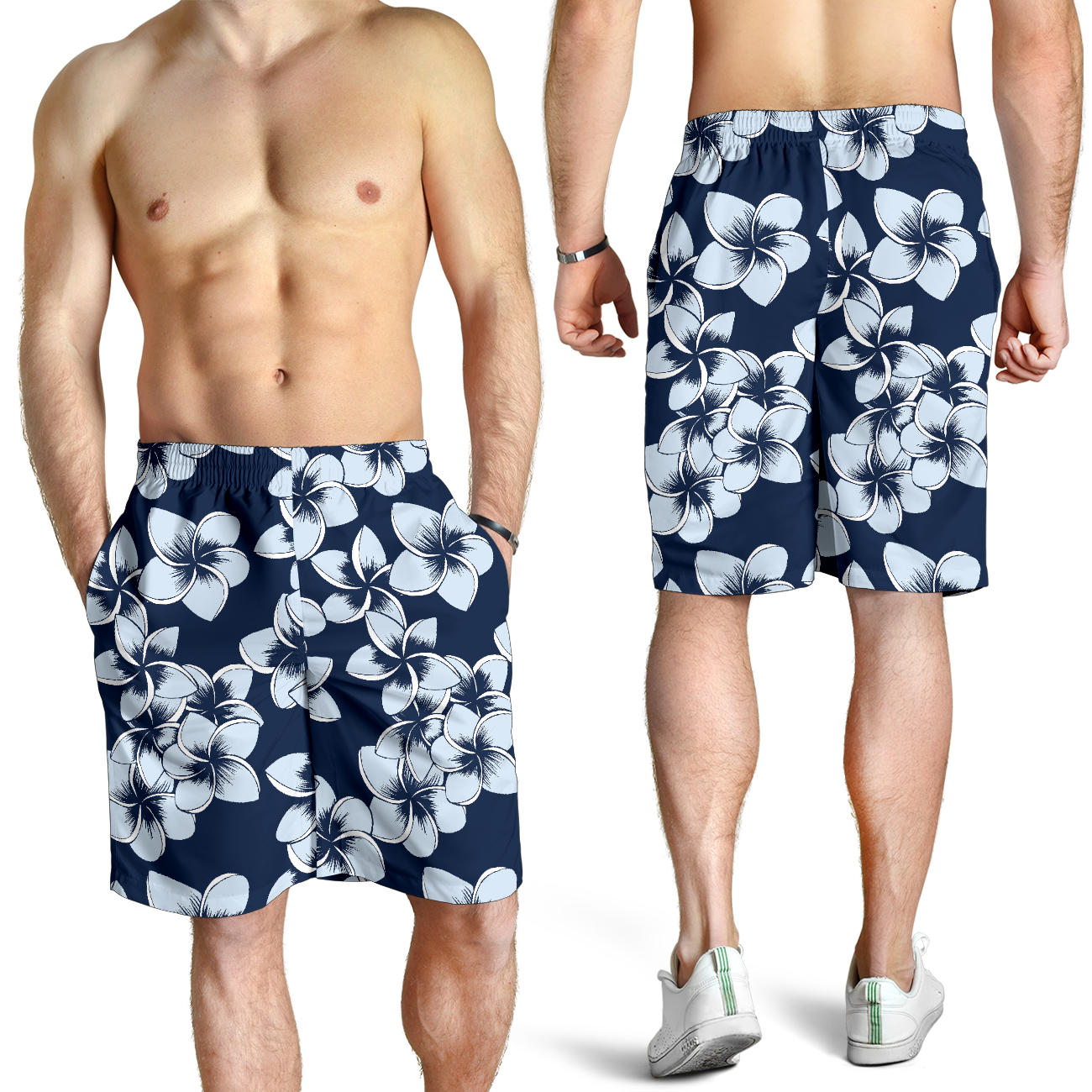 Plumeria Pattern Print Design A02 Mens Shorts