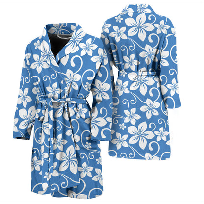 Hibiscus Pattern Print Design HB09 Men Bathrobe