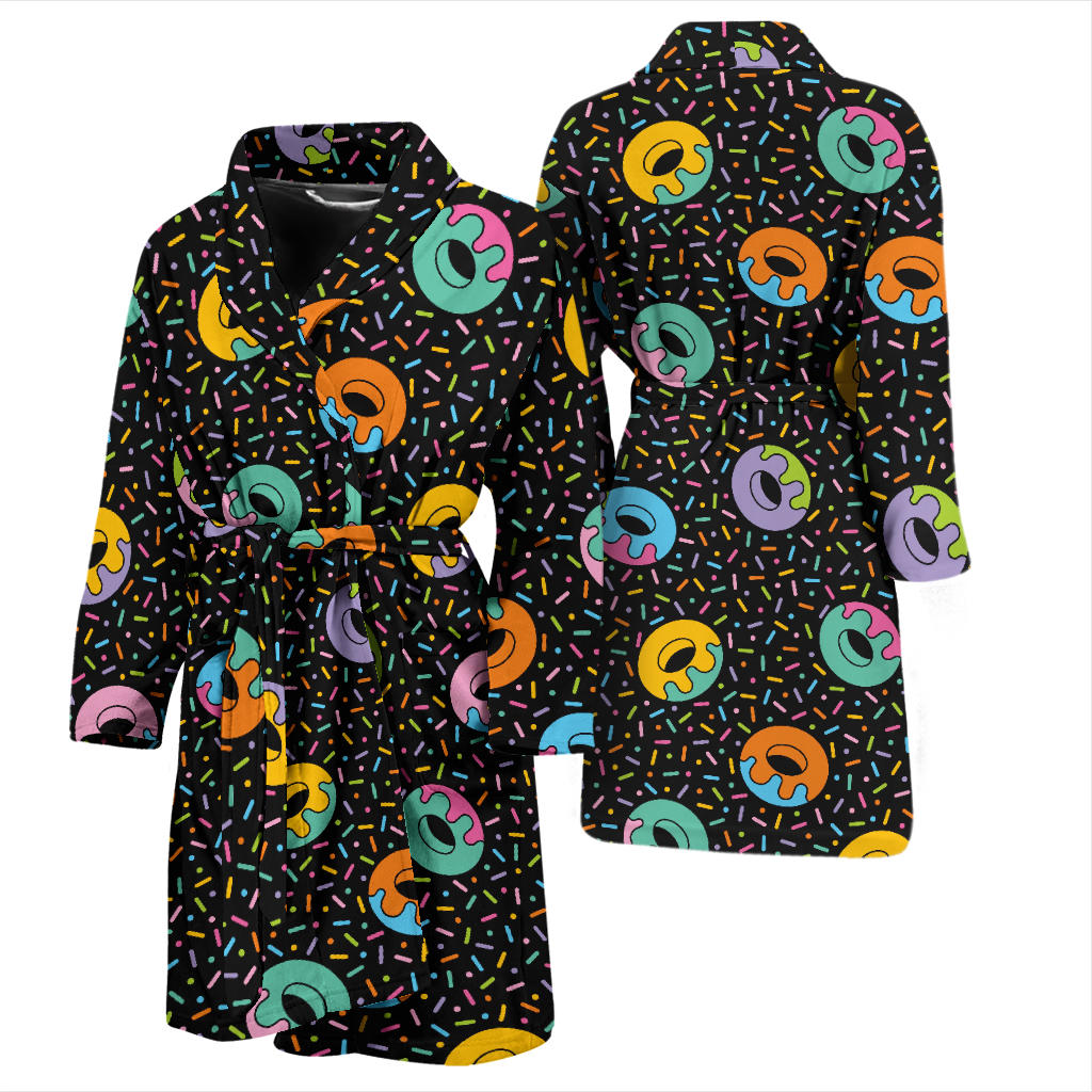 Donut Pattern Print Design DN012 Men Bathrobe